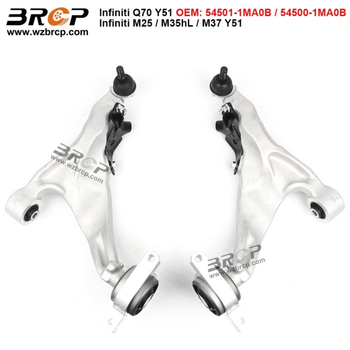 BRCP Pair Front Lower Suspension Control Arm For Infiniti Q70 M25 M35 M37 Y51 54501-1MA0B 54500-1MA