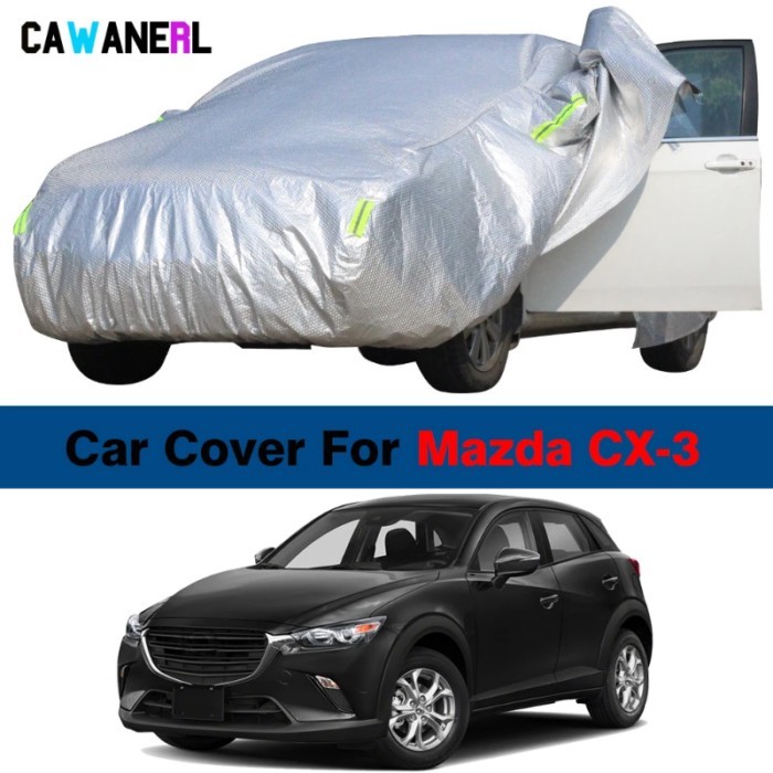 3 Layer Thick Car Cover For Mazda CX-3 CX3 2015-2023 Sun Shade Anti-UV Snow Rain Hail Wind Paint Pr