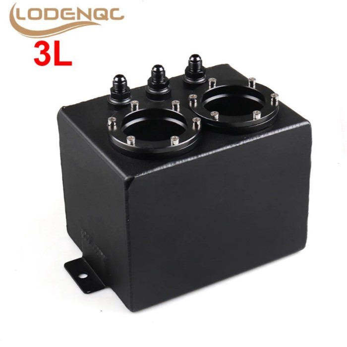 3L Universal Fuel Surge Tank Double Port Billet Aluminum Oil Catch Tank Swirl Pot AN6 Fitting 044 F