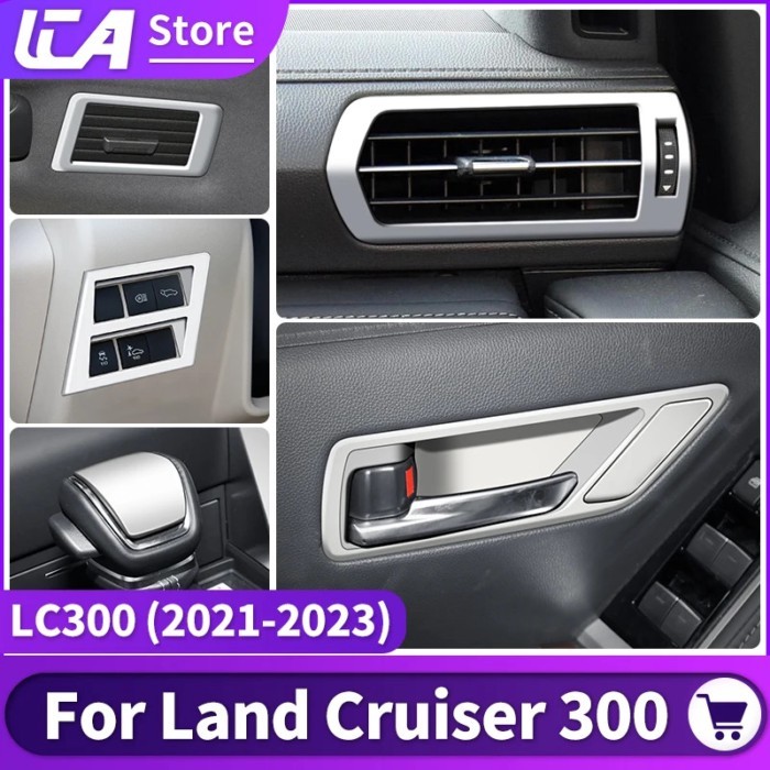 For Toyota Land Cruiser 300 2021 2022 2025 Silver Matte Garnish Interior Accessories LC300 FJ300 Up