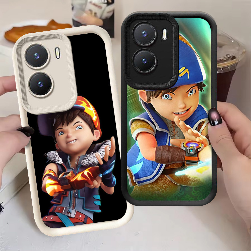 G-11 BoBoiBoy Casing สําหรับ VIVO IQOO Z9 Z9X Y02S Y56 Y16 5G สีดําและสีขาว