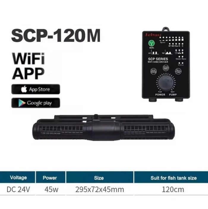 Jebao SCP-120M 45W Aquarium Filter Cross Flow Pump Water Pump App Control Wave Maker Surf Pumps Mut