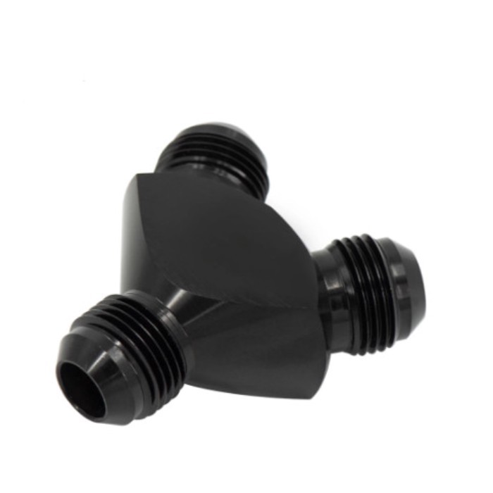 AN6 AN8 AN10 Male Y Block Fuel Pump Fitting Three Way Adapter Aluminum Male Flare Thread Y Tube Con