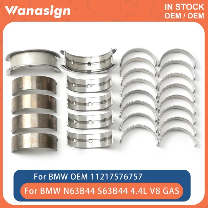 Engine Main Connnecting & Rod Bearing Set Fit 4.0 4.4 L For BMW M5 X5 X6 F10 F85 N63 S63 N63B40 N63