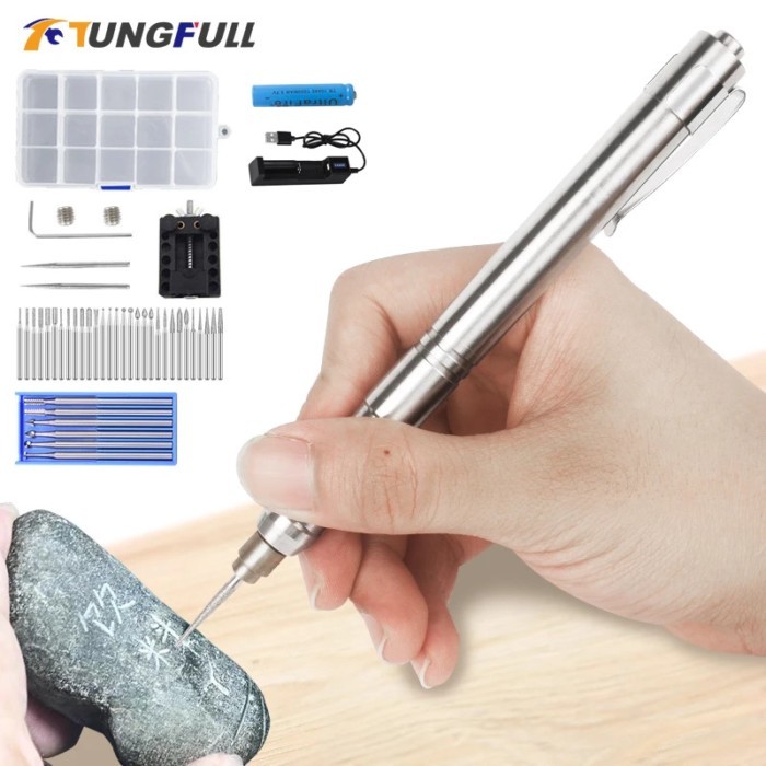 Mini Engraver Pen Cordless Electric Drill Dremel Rotary Tool Lithium Battery Power Tools Kit Carvin