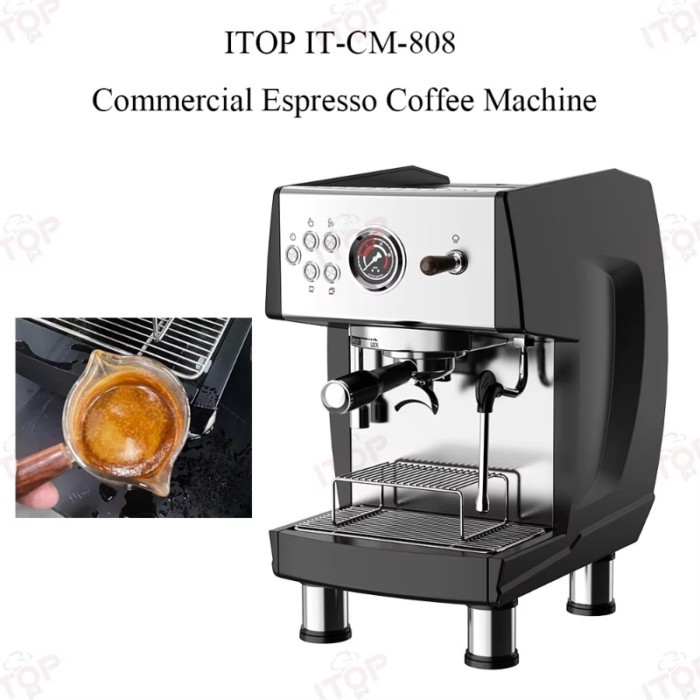 ITOP CM-808 9Bar Commercial Espresso Coffee Maker 2 ULKA Pump 3 Boilers PID Temperature Control Sem