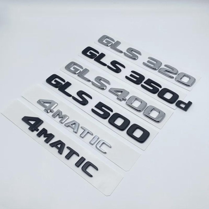 3D Letters GLS320 GLS350d GLS400 GLS450 GLS500 V8 BITURBO 4MATIC Emblem Badge for Mercedes Benz AMG