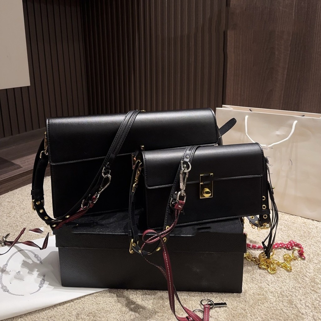 [Zivy Boutique] กระเป๋าสะพายหนังวัวเรียบเรียบง่ายแฟชั่น Organ Mouth Flap Bag