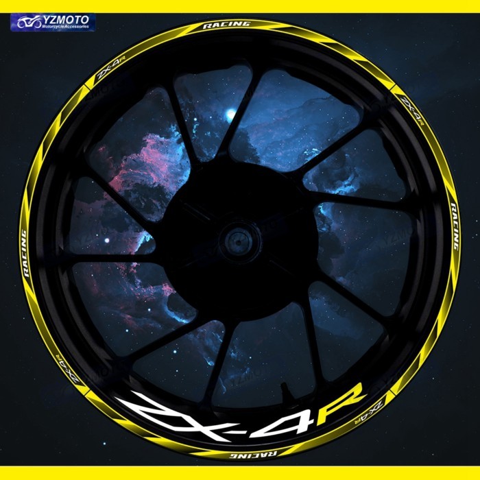 For ZX-4R ZX4R ZX 4R Motorcycle 17 Inch Front Rear Racing Wheel Hub Sticker Decal Reflective Modifi