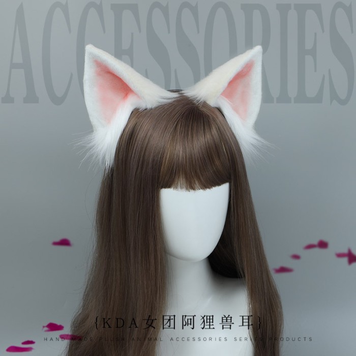 Headwear ทรงสัตว์หู สำหรับคอสเพลย์ ขนฟู มีแถบคาดศีรษะ เหมาะสำหรับกลุ่มอย่าง KDA