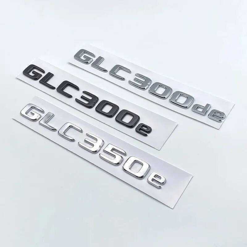 ▥ 3D Chrome Black Letters Glc300de Glc300e Glc350e Glc400e 4Matic Emblem For GLC Series X253 Ca