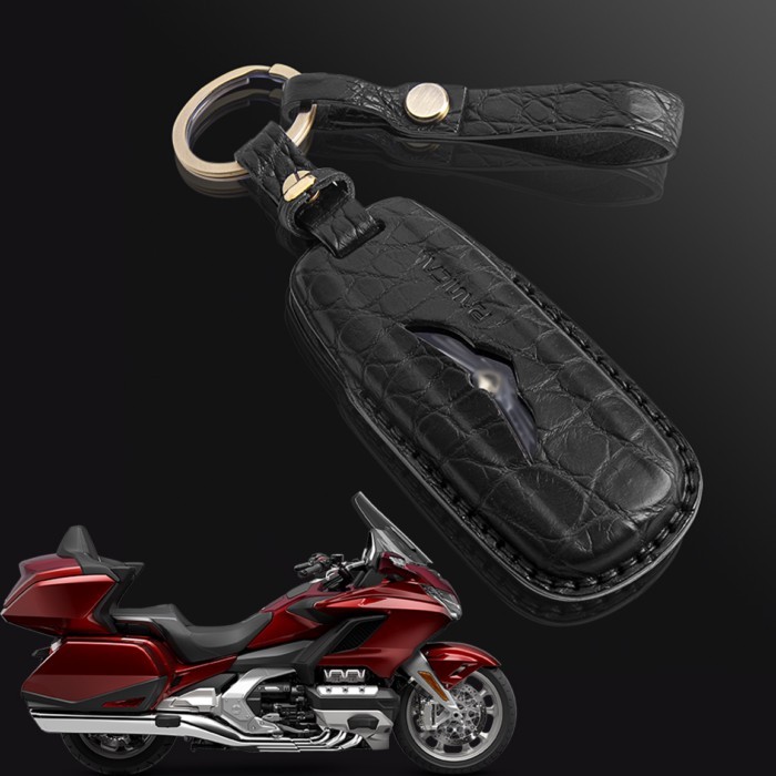 Panical Freshwater Nile Crocodile Leather Key Case Key Holster Protection Kit For Honda Gold Wing G
