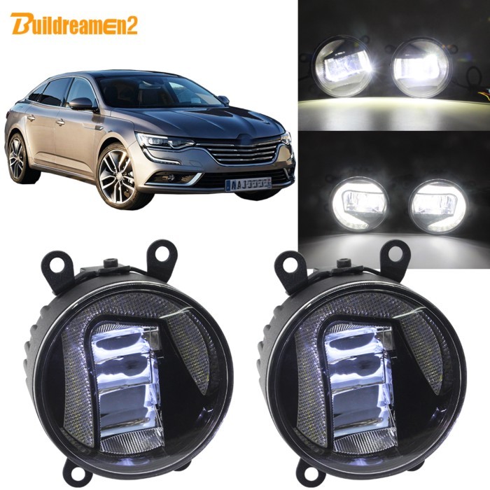 Buildreamen2 For Renault Talisman 2016 2017 2018 2in1 Function Car LED Projector Fog Light + DRL Da