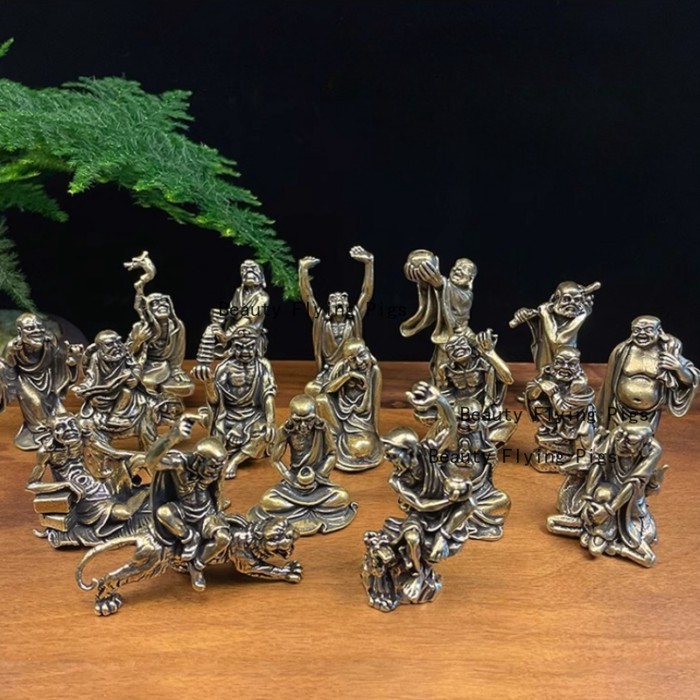 1pc Chinese Style Metal Arhat Put Home Metal Arhat Statue Feng Shui Accessories Home Decorations Me