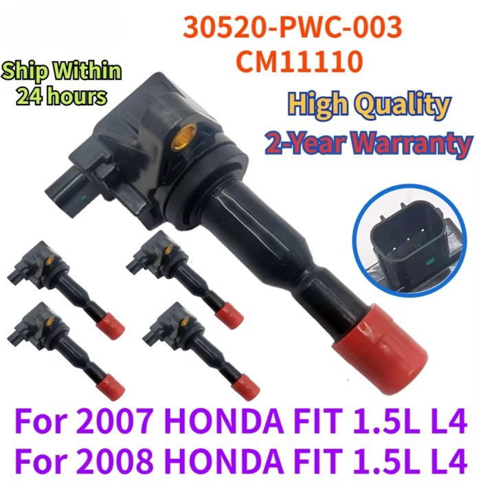 1Pcs 30520-PWC-003 UF581 CM11-110 for 2007-2008 Honda Fit 1.5L L4 Car Ignition Coil C1578 5C1635 E1