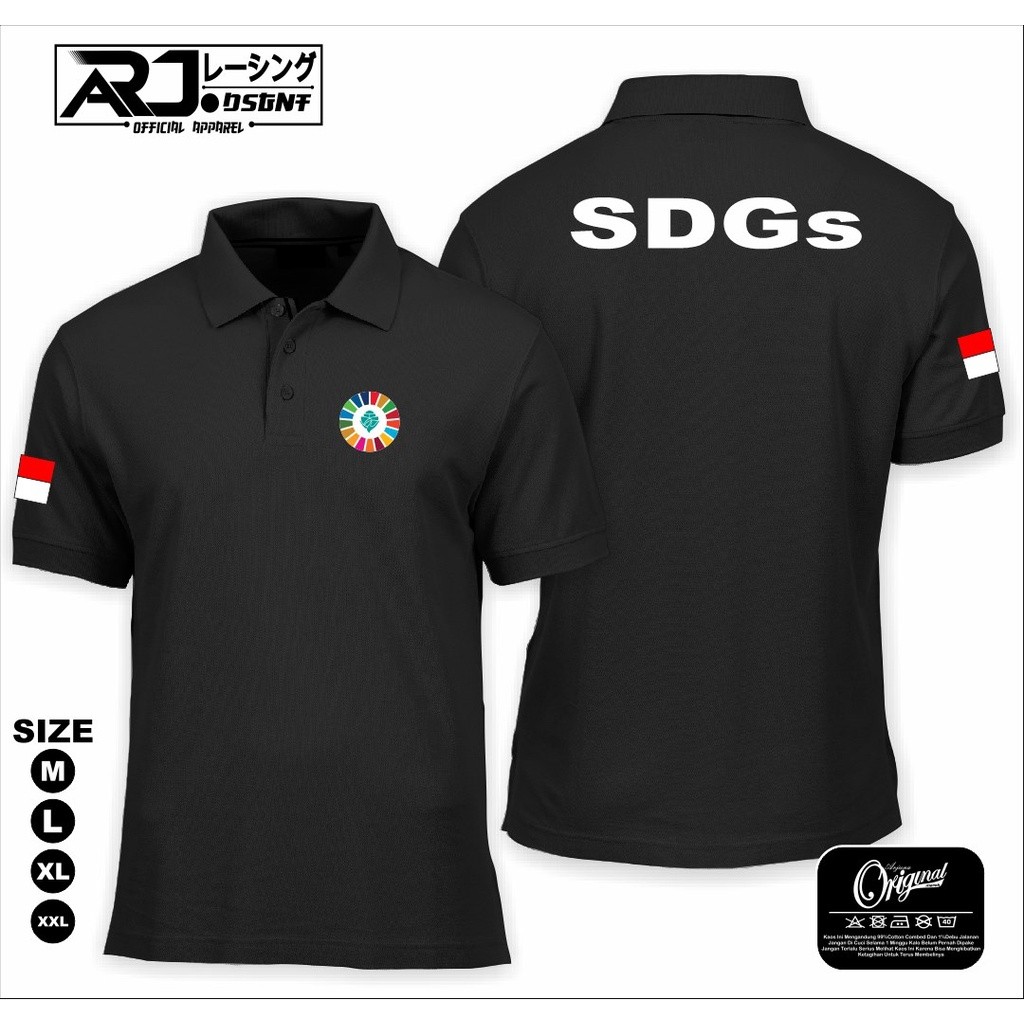 เสื้อโปโล เสื้อยืดคอปก SDGs ล่าสุด Distro Quality ผู้ใหญ่เสื้อผ้าแขนสั้นชายและหญิงรุ่นใหม่ล่าสุดสวมใ