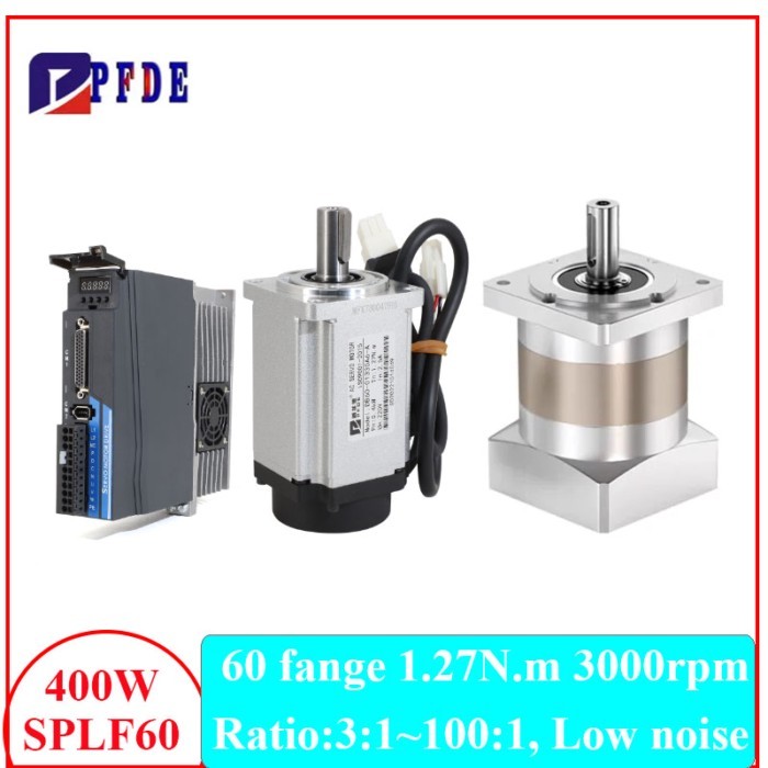 17 Bit Magnetic Encoder 400W Servo Motor 1.27N.m 3000rpm With Driver + SPLF60 Planetary Gearbox Out