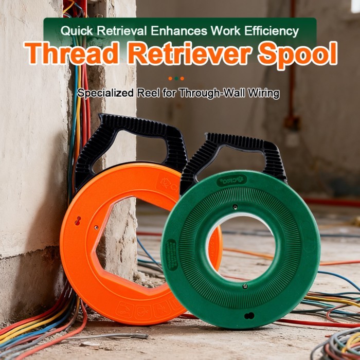 Electrical Fish Tape, 98-Foot Long x 0.235-Inch Wide Steel for Heavy Duty Wire Pulls, Laser Etched
