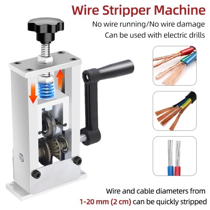 Wire Stripping Machine Upgraded Spring Design Copper Wire Stripper 1-21mm Manual/Electric Wire Stri