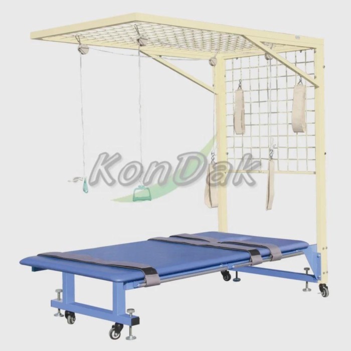 Physiotherapy traction bed mesh frame