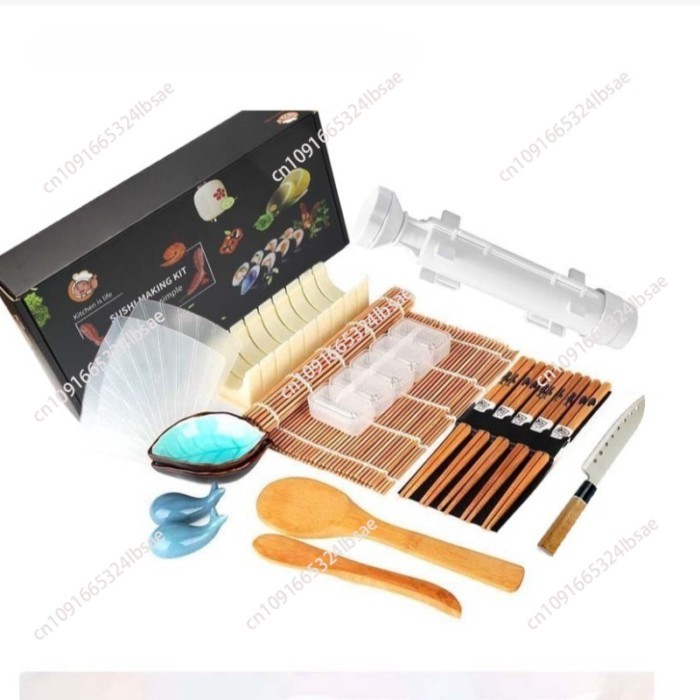 Sushi Making Kit  19-piece Sushi Roller Kit With Sushi Knife, Bamboo Mats, Bazooka, Rice Mold, Chop