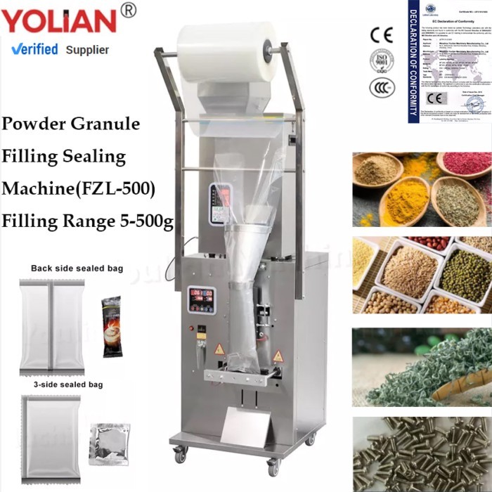 FZL-500 5-500g Filling Sealing  Machine For Granule Particles Powder For Sachet Food Nuts Spices Te