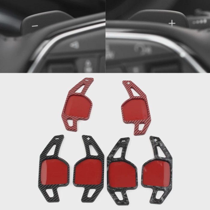 For Audi A3 A4 A5 A6 A7 A8 Q3 Q5 Q7 TT TTS ABS Plastic 1 Pair Carbon Fiber Color Car Steering Wheel