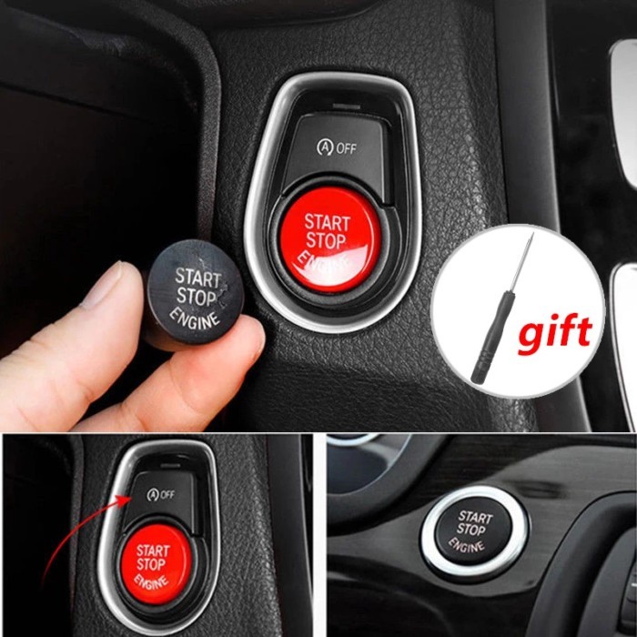 Red Engine Start Stop Button Cover For BMW F10 F20 F30 F Classis Car Accessories Parts