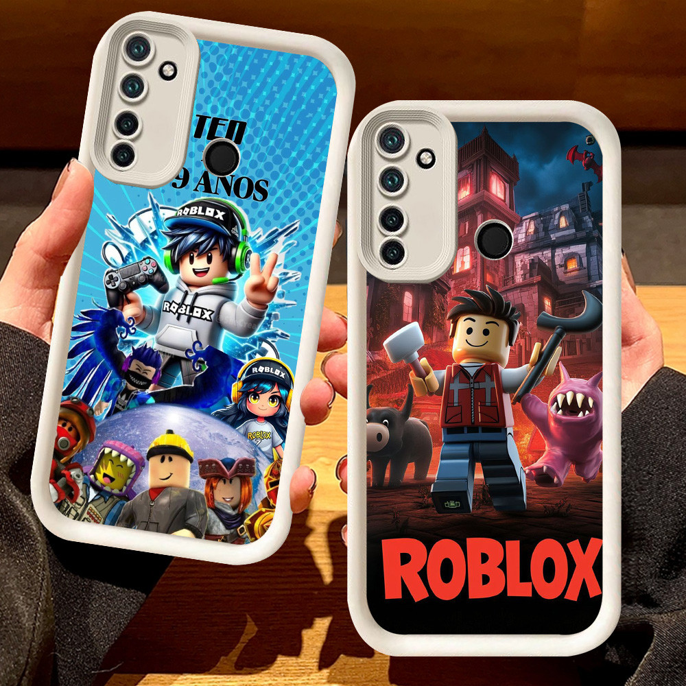 G-46 Roblox Casing สําหรับ Realme 5 Narzo 10 20A 5s 5i 6i 10A สีดําและสีขาว