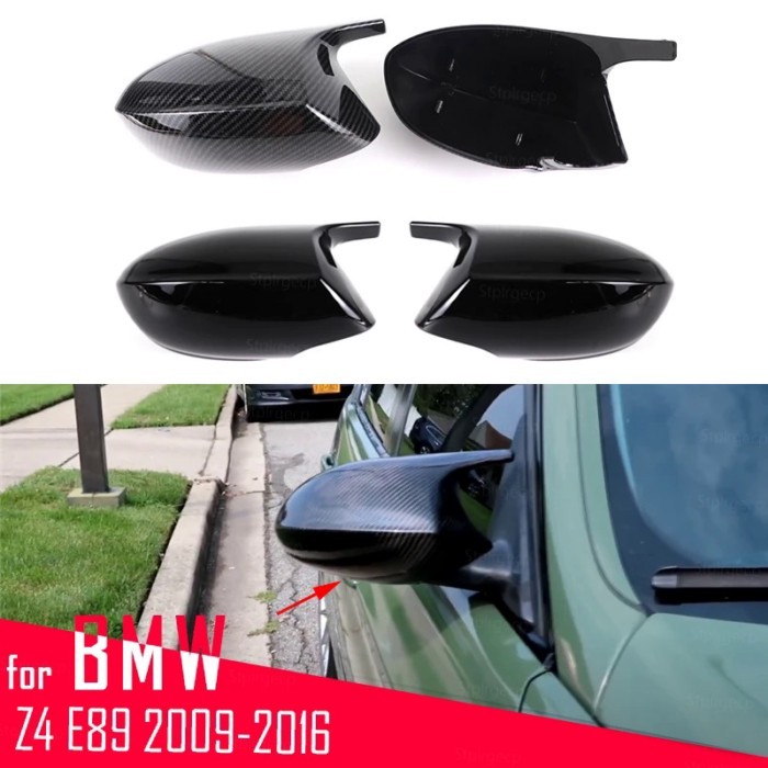 Black M3 Style Cover Mirror Cover Modified M Look Shell Replacement Carbon Fiber for BMW Z4 Z 4 E89