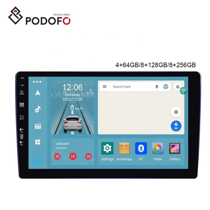Podofo 8 Core Android Car Stereo 4+64/8+128/8+256 9'' QLED Car Radio Carplay Android Auto 4G WiFi G