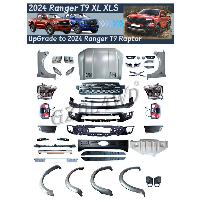 GZDL4WD Car Assembly Bumper Parts For T9 XL XLS Upgrade To T9 Ranger Raptor Style Body Kits