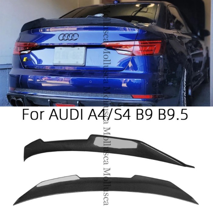For AUDI A4 S4 B9 B9.5 Sedan PSM/S/M4/HK/S Style Carbon Fiber Rear Spoiler Trunk Wing 2016-2023