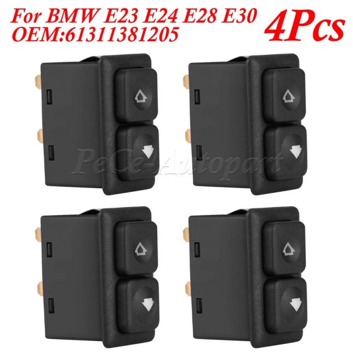 4Pcs Window Lifter Electric Power Control Button Window Switch 61311381205 For E23 E24 E28 E30 L6 M