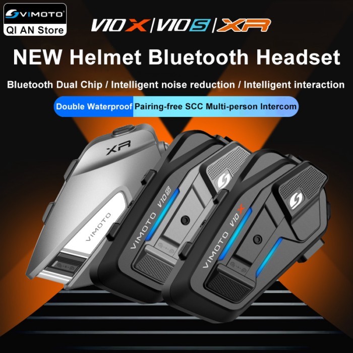 Vimoto New XR/V10S/V10X Motorcycle Helmet Bluetooth Headset IPX67 Waterproof Noise Reduction Multi-