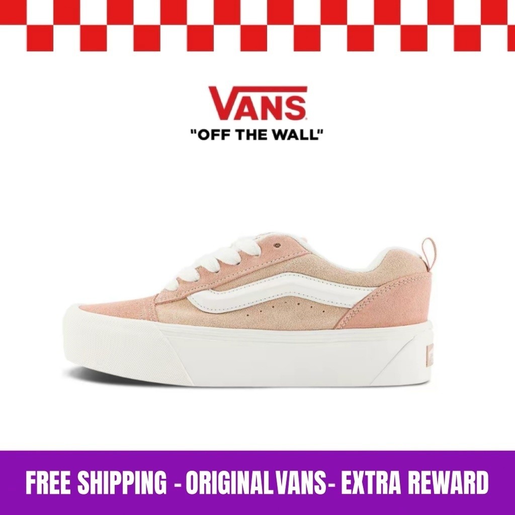 รองเท้าผ้าใบ Vans Knu Stack สีชมพูพีช ทรง Low Top พร้อมระบบลดแรงกระแทก สำหรับผู้หญิง รุ่น VN000CP6OCI