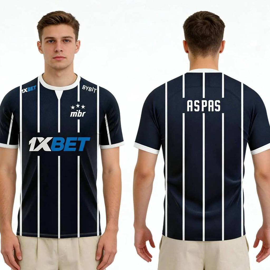 เสื้อยืดแขนสั้นมิบร ทีม ASPAS VALORANT Gaming สำหรับผู้ชายและผู้หญิง พร้อมไซส์เด็กและผู้ใหญ่