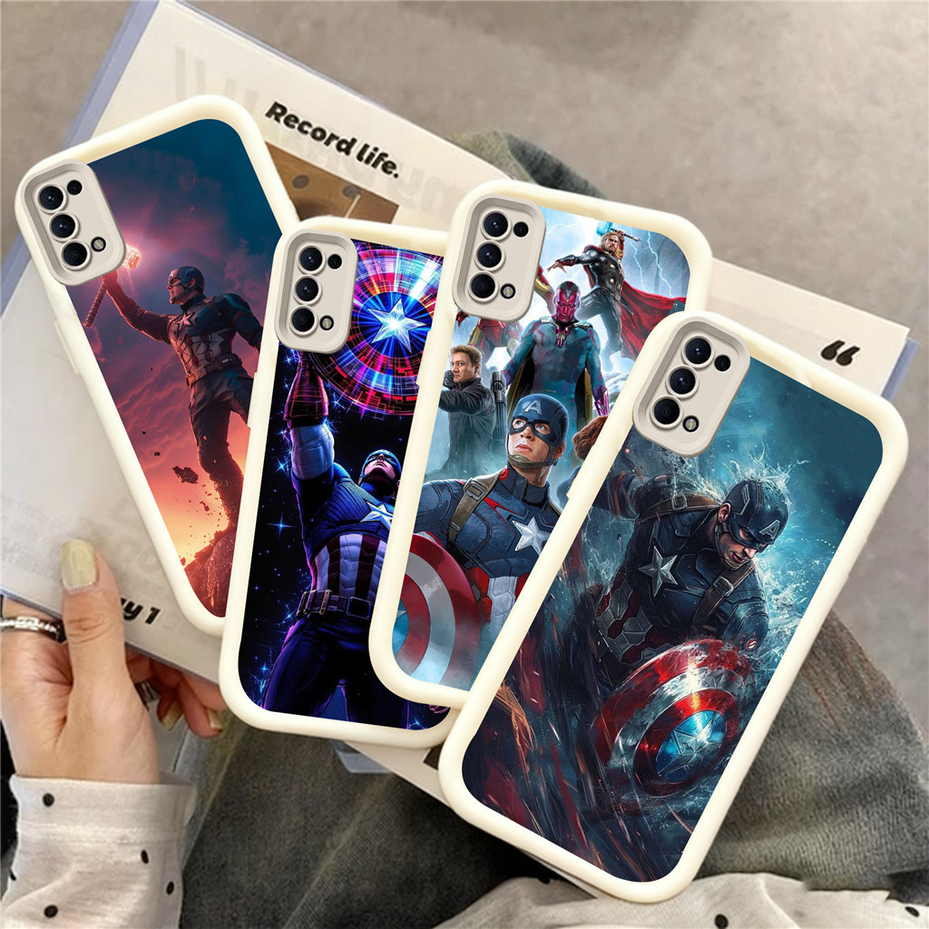 WB51 MarvelกัปตันอเมริกาปลอกสําหรับHpชุบOPPO A53S A5 A35 A3S A36 A54 A38 A53 A52 2020 2018 2021 วัสด