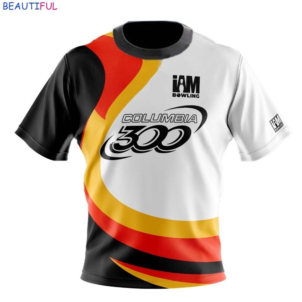 เสื้อโบว์ลิ่งโคลอมเบีย 300 DS ดีไซน์.CO 2024 เสื้อเชิ้ตคอปกแบบ 3 มิติ