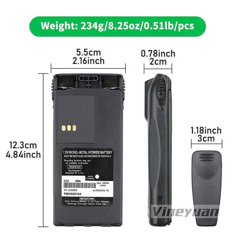 ▥ แบตเตอรี่ Pmnn4018a 1800mAh สำหรับ Motorola Ct150, Ct250, Ct450ls, Gp308