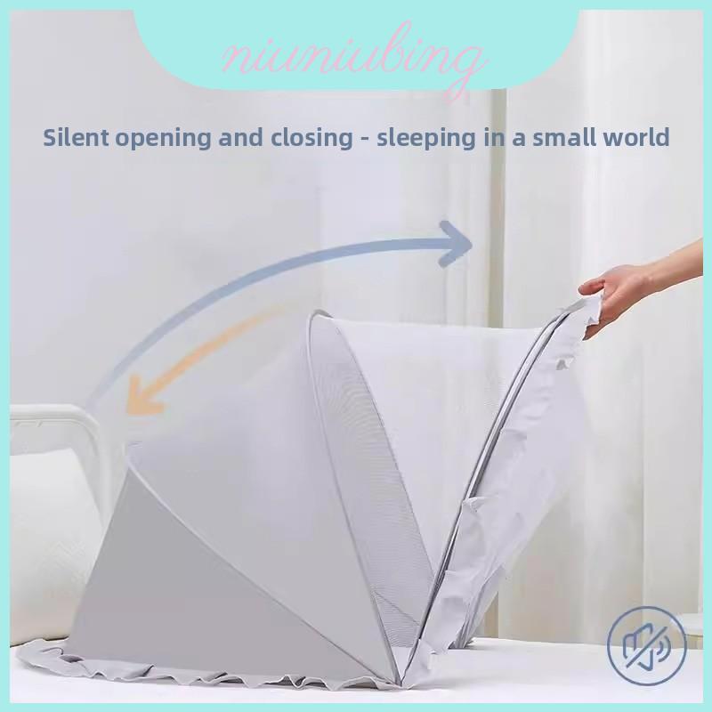 Canopy Bed Baby พร้อมโครงสร้างแบบพับได้และตาข่ายเข้ารหัสสําหรับการป้องกันเตียงเด็กวัยหัดเดิน