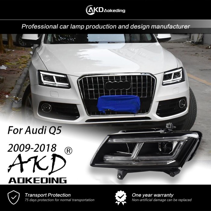 AKD Head Lamp For  Audi Q5 Headlights 2009-2018 Q5 DRL H7 LED Bi Xenon Bulb Assembly upgrade Dynami