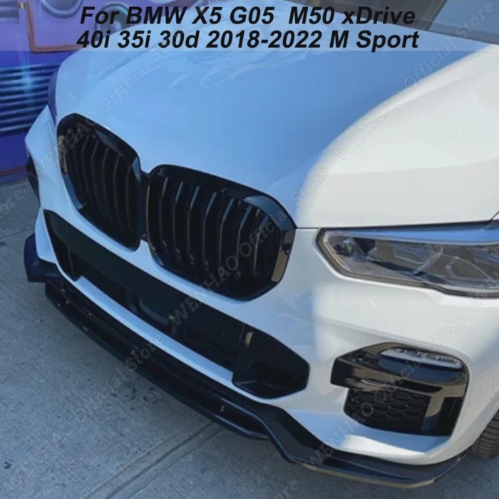 Car Front Bumper Splitter Lip Spoiler Diffuser Cover Guard Body Kit For BMW X5 G05  M50 xDrive 40i
