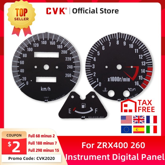 CVK Instrument Speedometer Face Plate Panel Digital Dial Dashboard For Kawasaki ZRX400 ZRX750 ZRX11