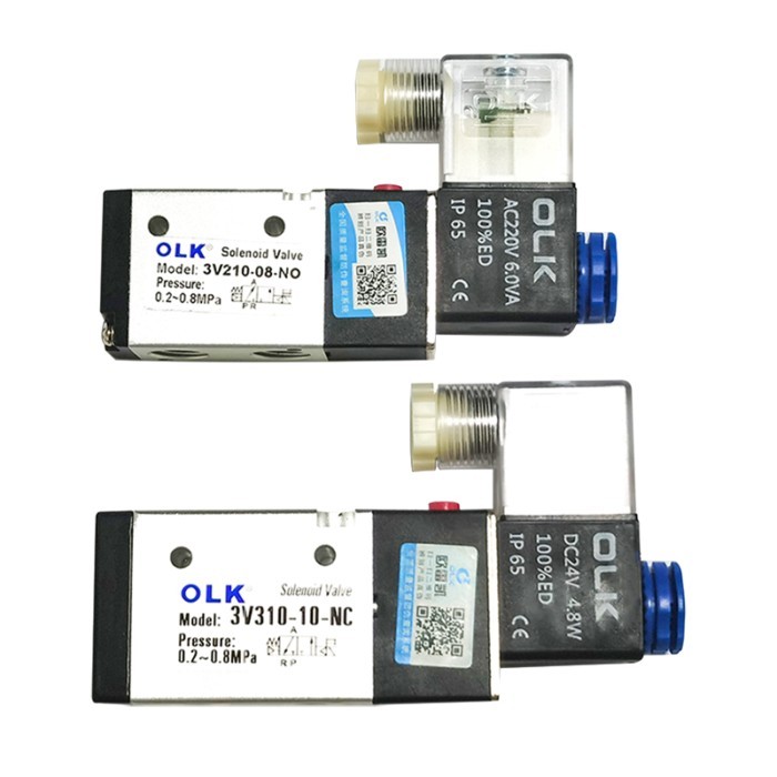 10PCS 3V210-08 3V210-08-NO 3V310-10-NC 3V310-10-NO Pneumatic  Solenoid Valve 3 port 2 position DC24