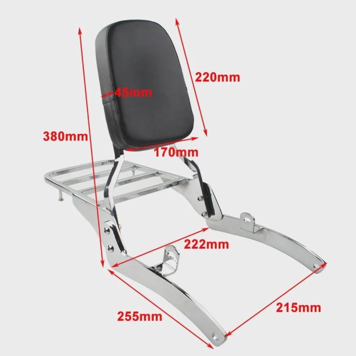 For Yamaha Virago 400 535 XV400 XV535 Virago400 Virago535 Motorbike Rear Passenger Backrest Sissy B