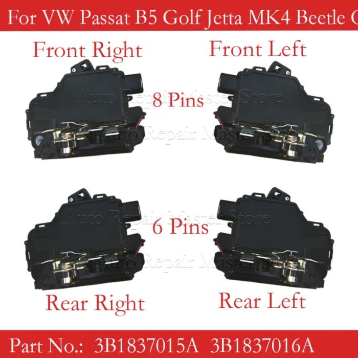 3B1837015A 3B1837016A 3B4839015A 3B4839016A For Passat B5 Golf MK4 Door Lock Latch Actuators Front