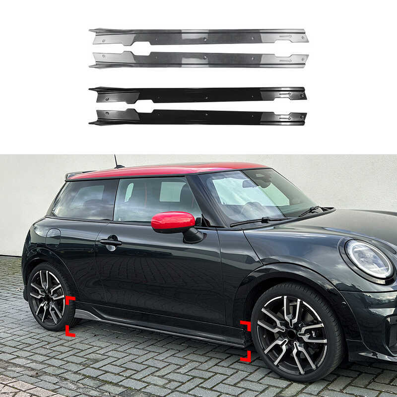 เหมาะสําหรับ BMW Mini Cooper JCW F66 F67 2024 + สปอยเลอร์กระโปรงด้านข้างการปรับเปลี่ยนเซอร์ราวด์ขนาด