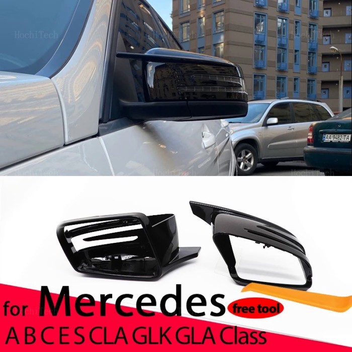 Carbon Fiber Rearview Mirror Cap Wing Side Mirror Cover Fit For Mercedes Benz W176 W246 W204 W212 W