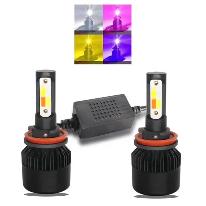 Wholesale Price Auto led lighting system S2 4 Color Flash Cob chip H4 H1 H11 H7 48W car led headlig